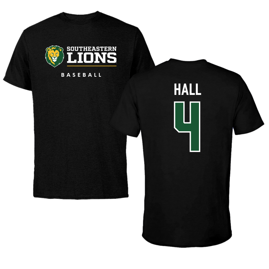 Southeastern Louisiana University Baseball Black Performance Tee - #4 Jude Hall