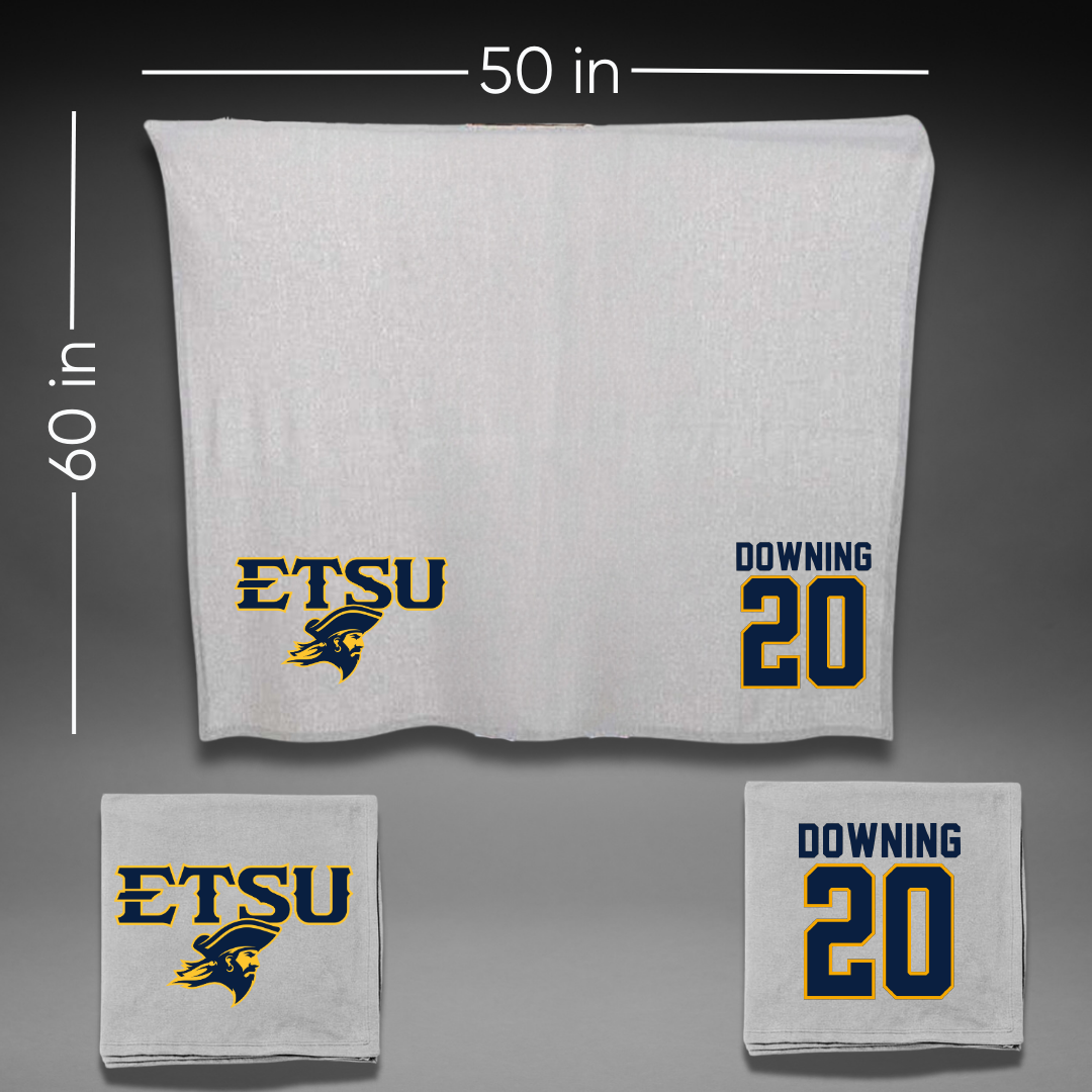 East Tennessee State University Basketball Gray Blanket - #20 Meghan Downing