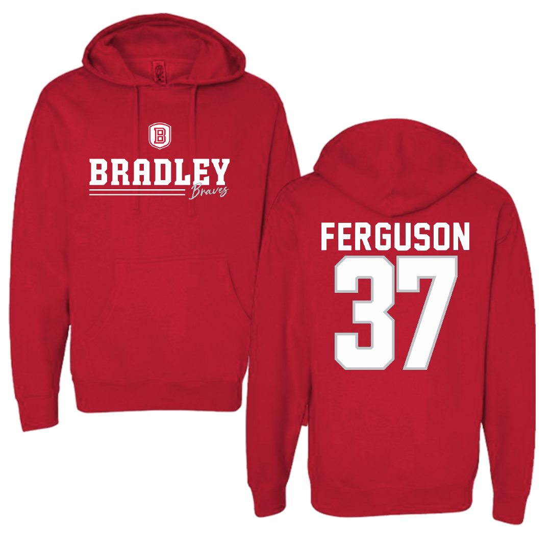 Bradley University Soccer Red General Hoodie - #37 Ian Ferguson