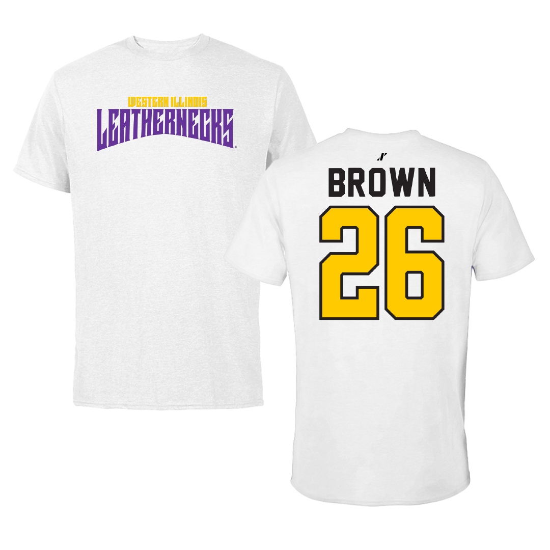 Western Illinois University Softball White Classic Performance Tee - #26 Payton Brown