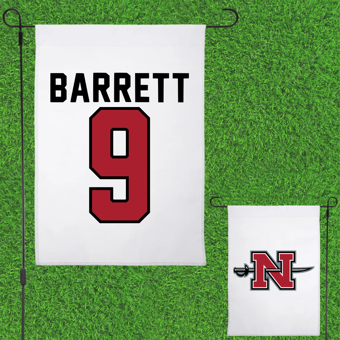 Nicholls State University Soccer White Garden Flag - #9 Koryn Barrett