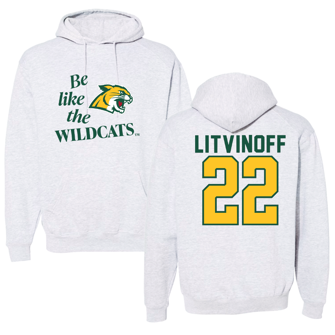 Northern Michigan University Basketball Light Gray Be Like Us Hoodie - #22 Kennedy Litvinoff