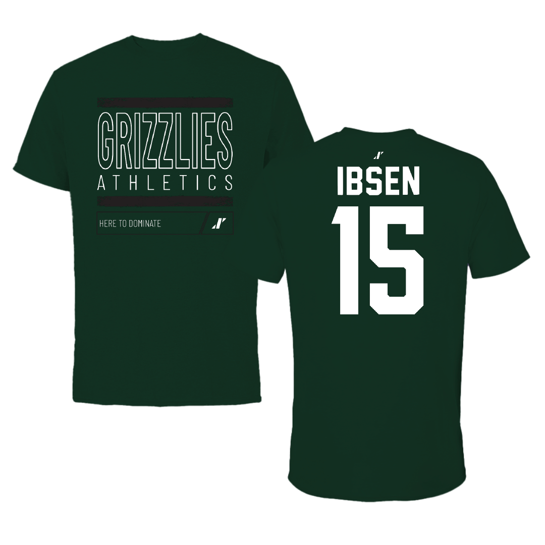 Adams State University Soccer Forest Green Dominate Tee - #15 Emily Ibsen