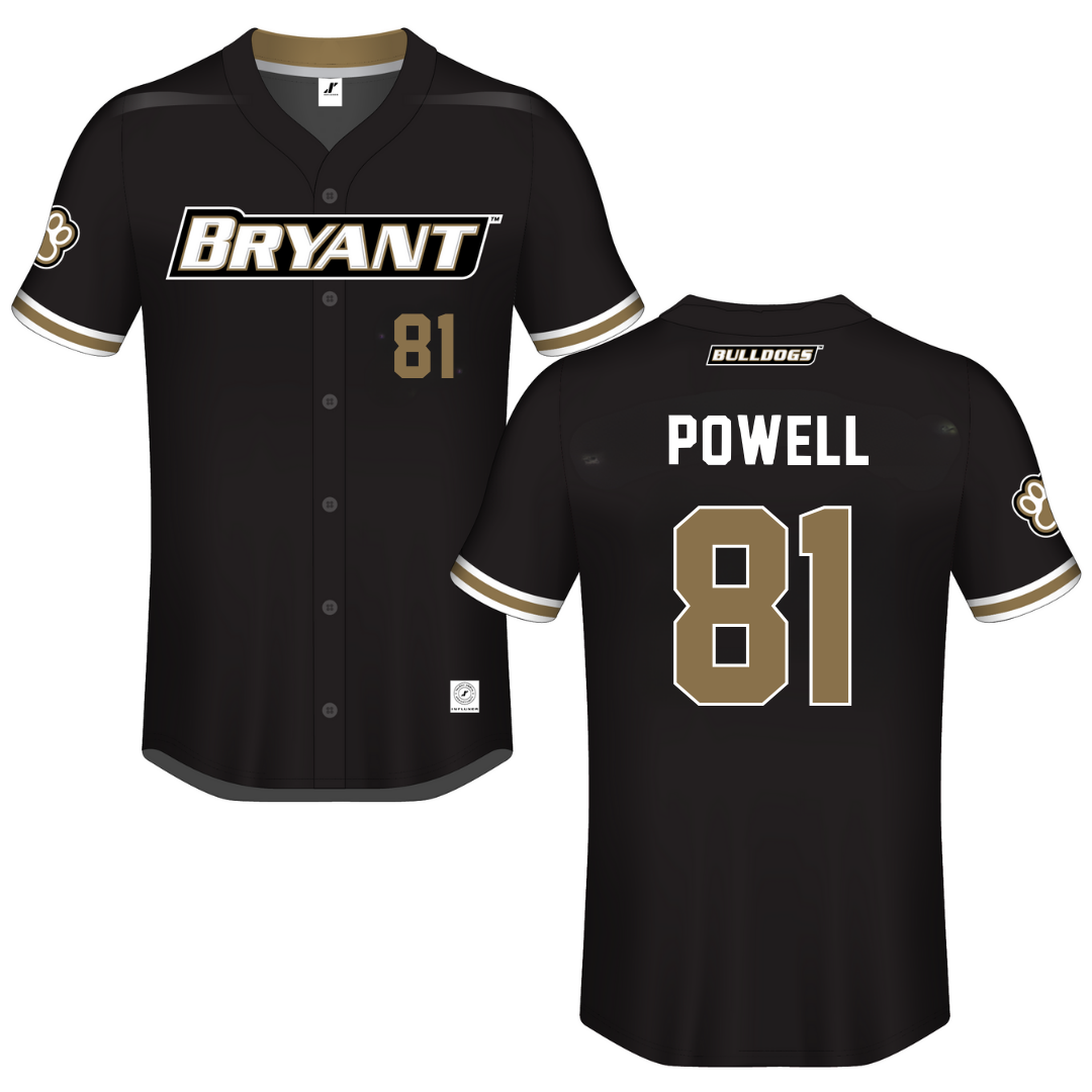 Bryant University Black Button-Down Jersey - #81 Lexi Powell