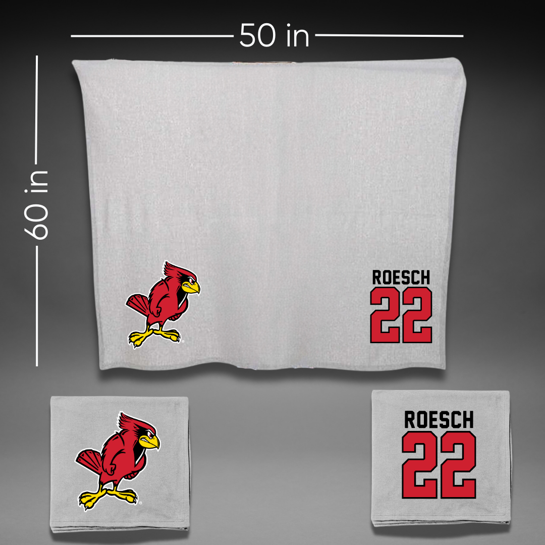Illinois State University Baseball Gray Blanket - #22 Braden Roesch