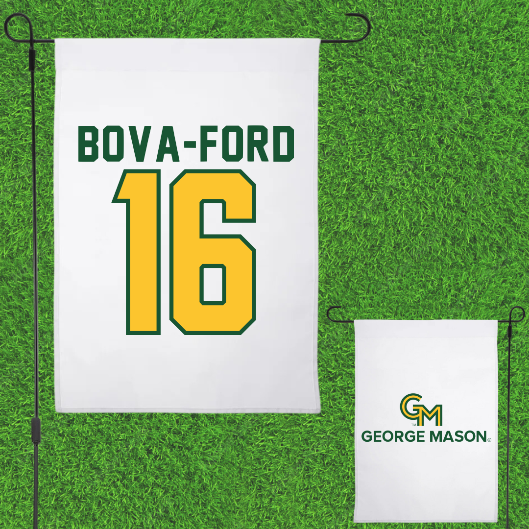 George Mason University Volleyball White Garden Flag - #16 Damiana Bova-Ford