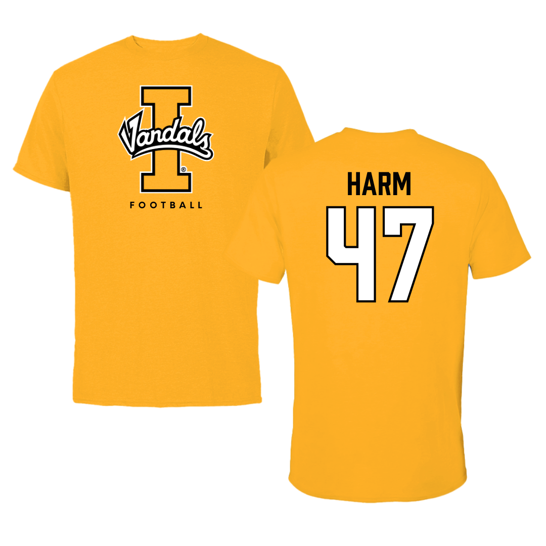 University of Idaho Football Gold Performance Tee - #47 LJ Harm