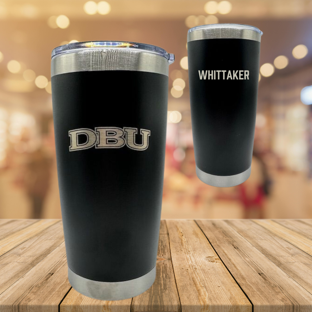 Dallas Baptist University Tennis Black Stainless Steel Tumbler - Oliver Whittaker