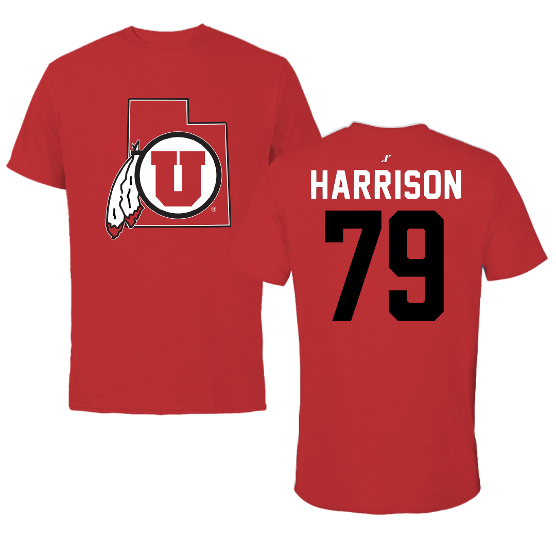 University of Utah Football Red State Performance Tee - #79 Alex Harrison