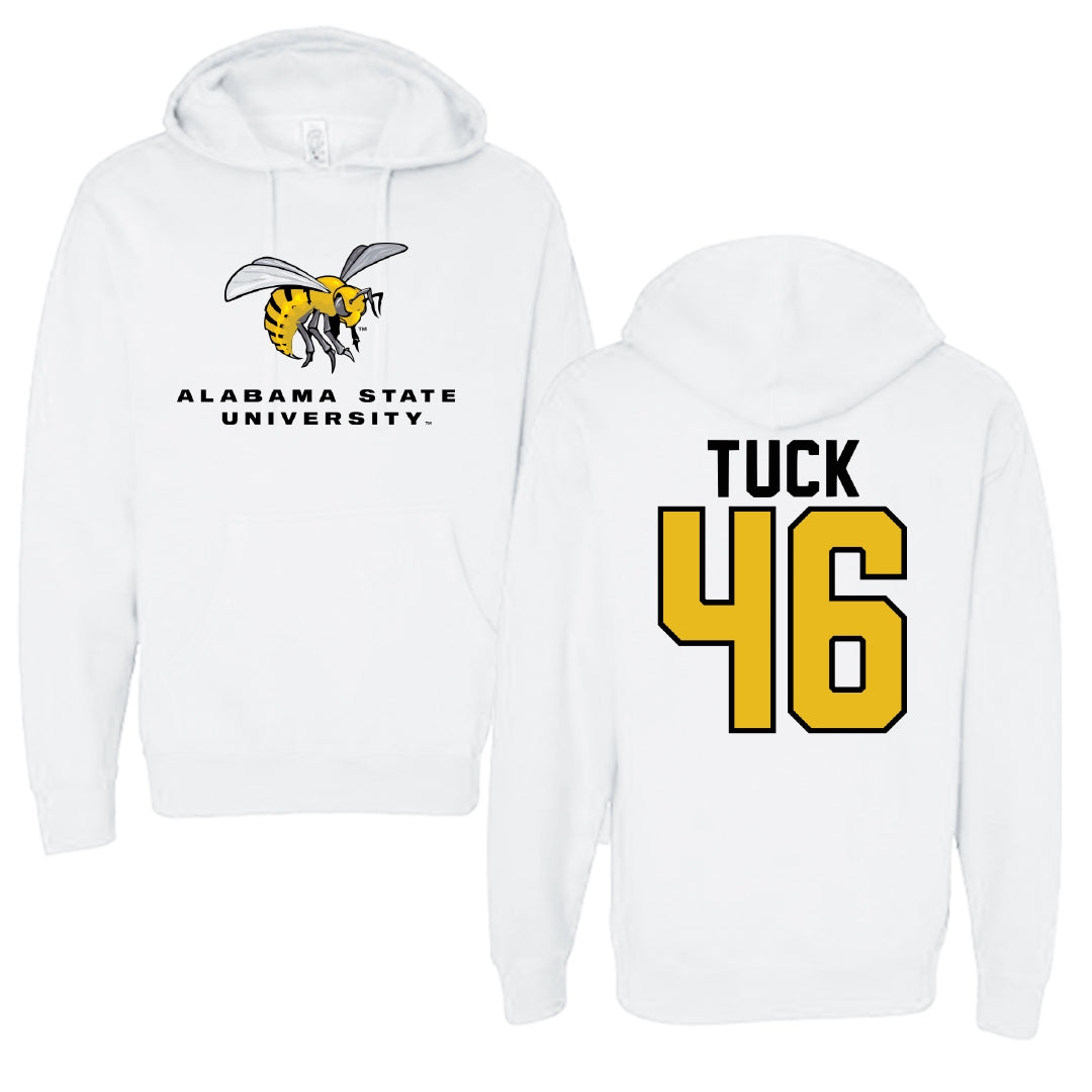 Alabama State University Football White Block Hoodie - #46 Harrison Tuck
