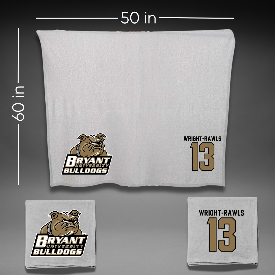 Bryant University Football Gray Blanket - #13 Taylor Wright-Rawls