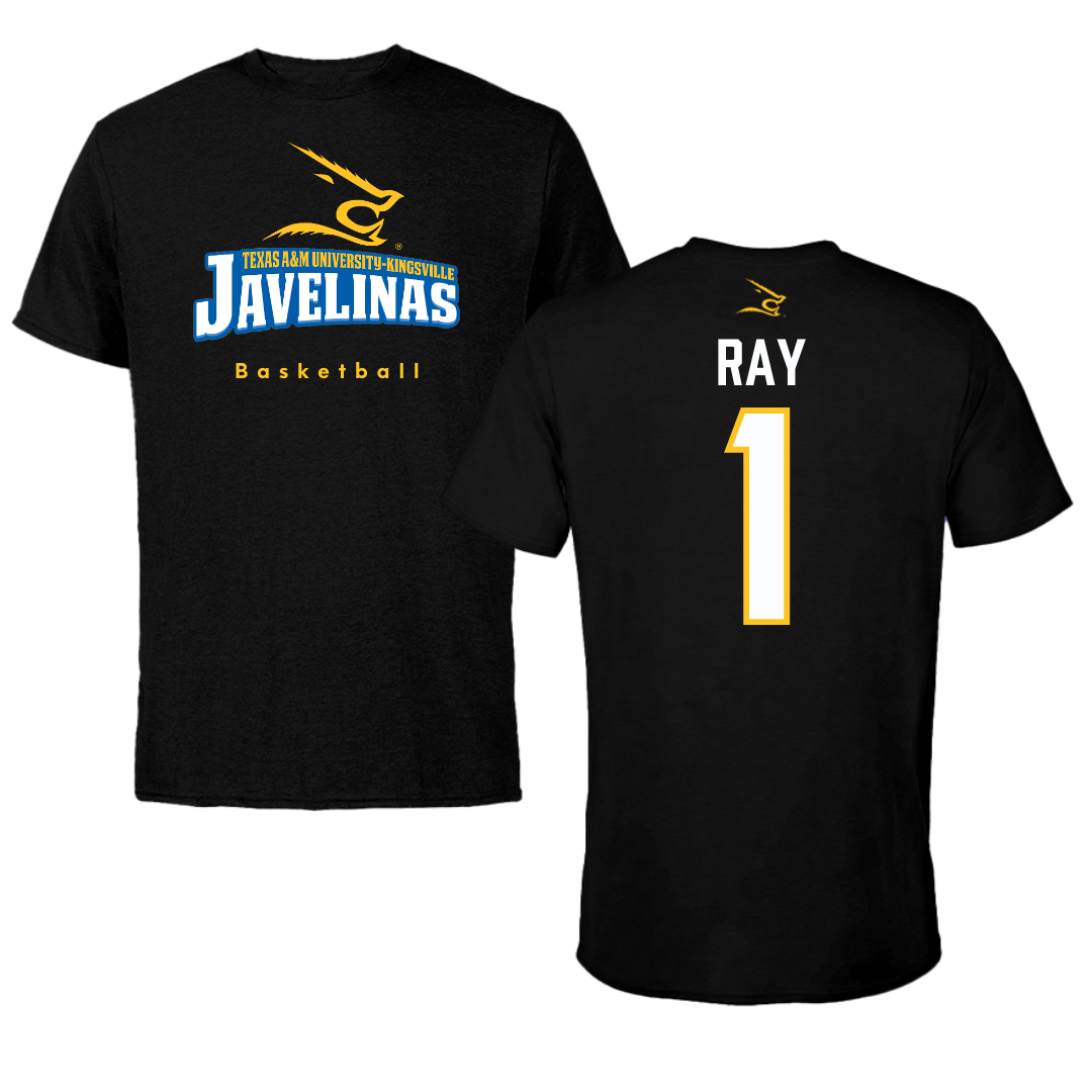 Texas A&M University-Kingsville Basketball Black Tee - #1 Shelby Ray