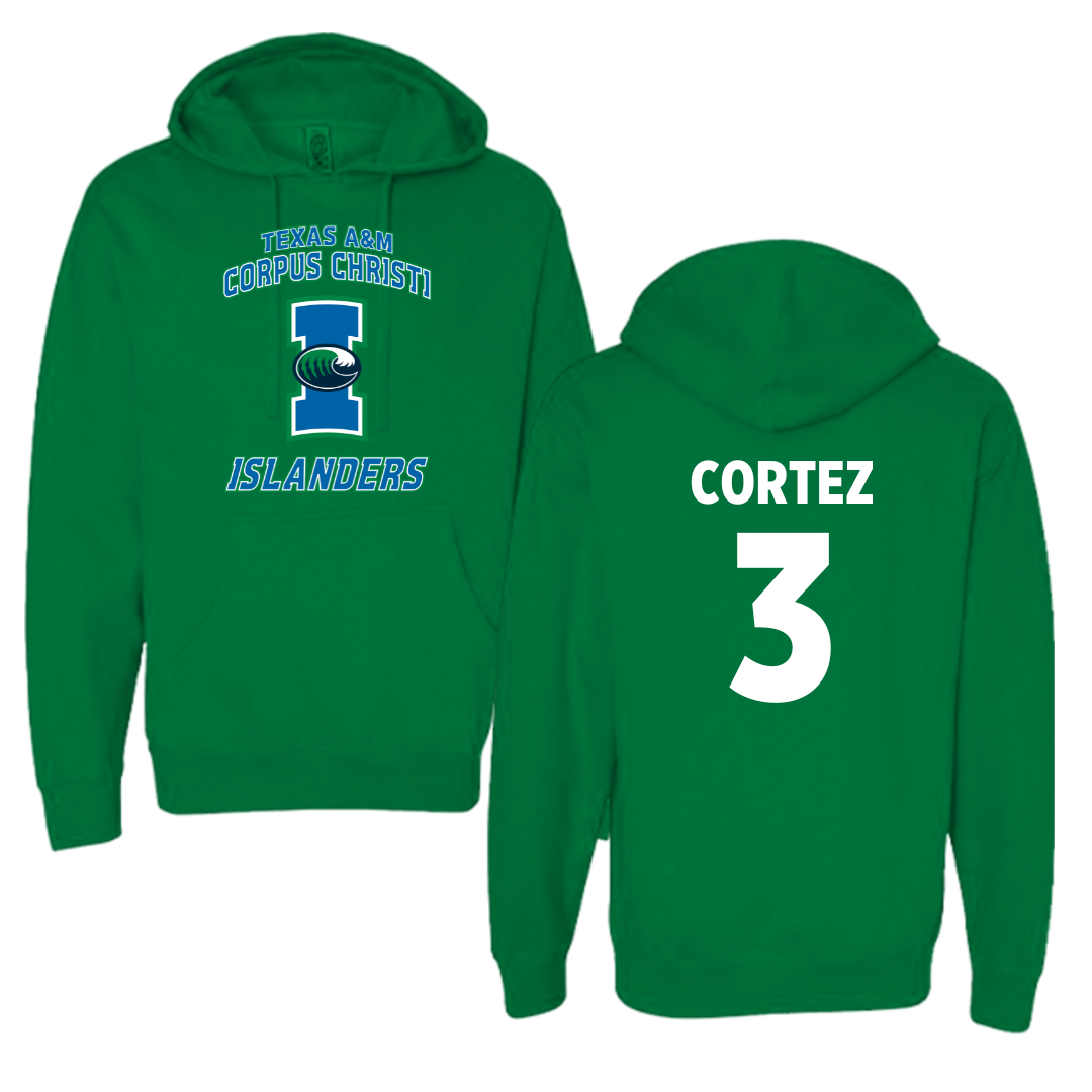Texas A&M University-Corpus Christi Beach Volleyball Green Hoodie - #3 Elizabeth Cortez