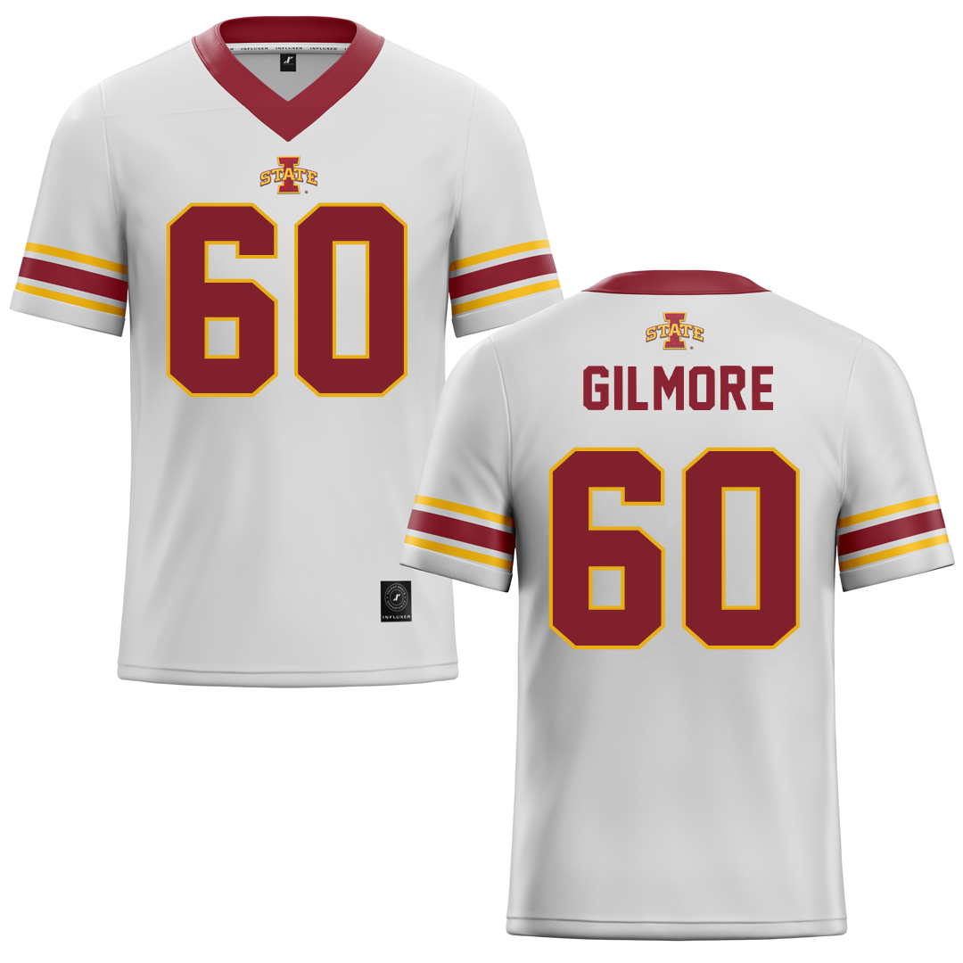 Iowa State University White Football Jersey - #60 Aidan Gilmore