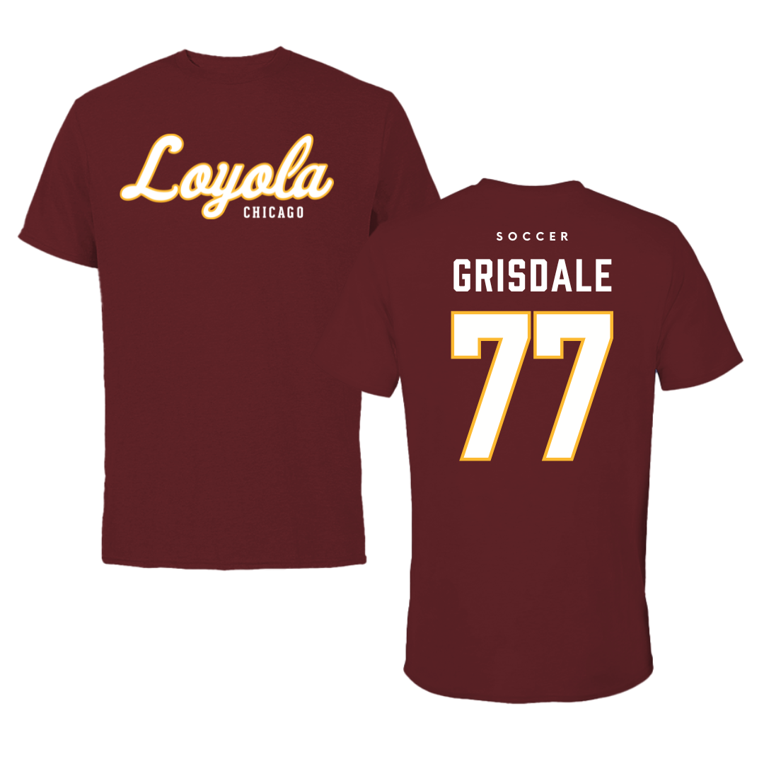 Loyola University-Chicago Soccer Maroon Loyola Tee - #77 Faith Grisdale