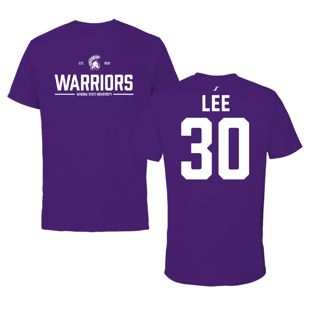 Winona State University Baseball Purple General Tee - #30 Peyton Lee