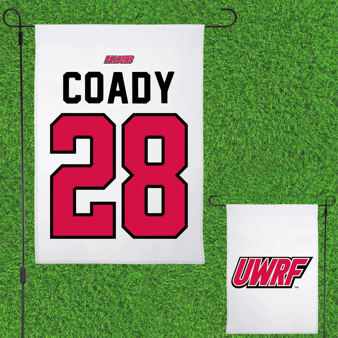 University of Wisconsin-River Falls Ice Hockey White Garden Flag - #28 Gibb Coady