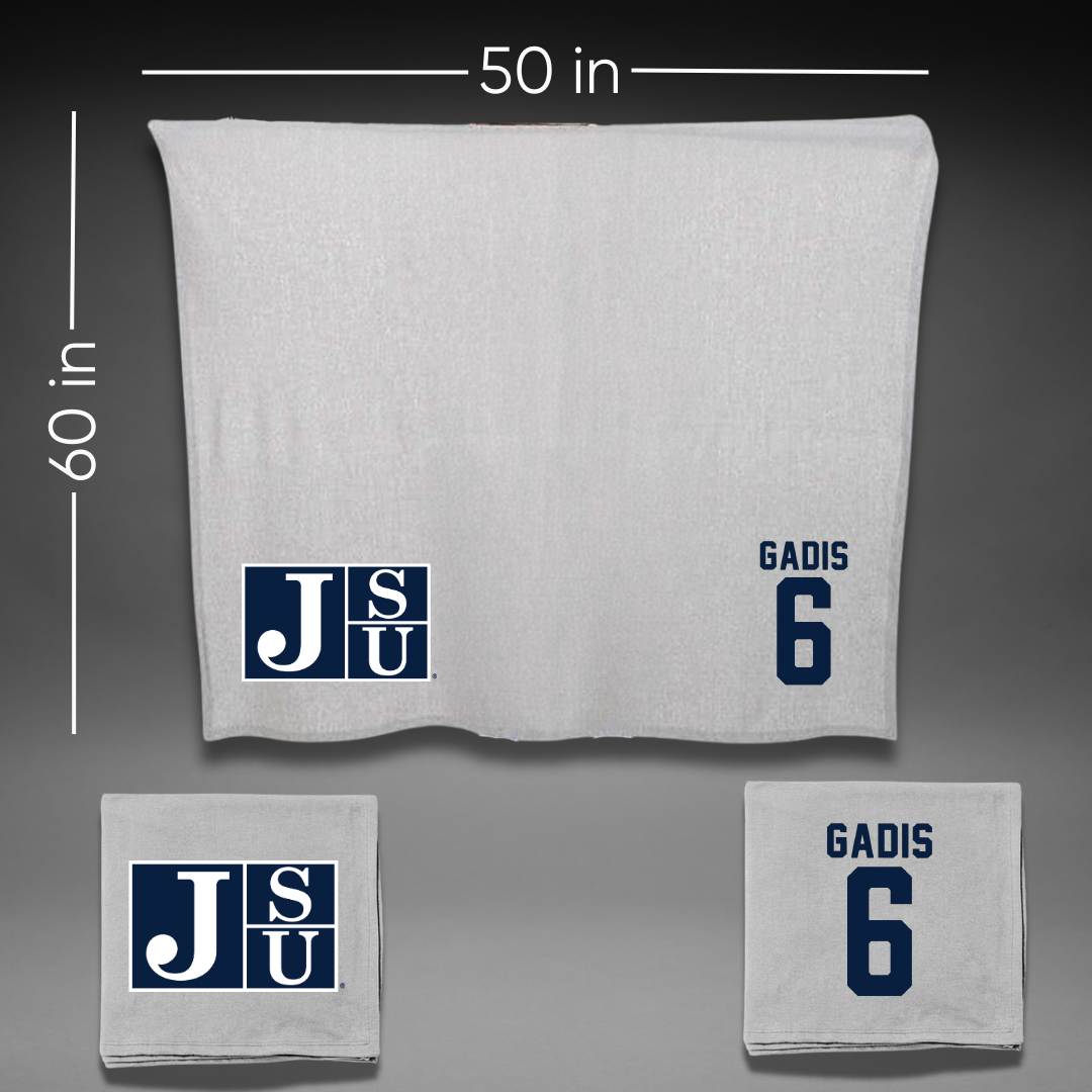 Jackson State University Volleyball Gray Blanket - #6 Naija Gadis
