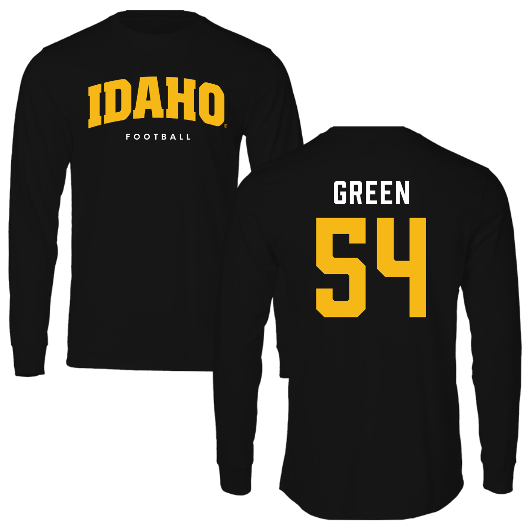 University of Idaho Football Black Performance Long Sleeve - #54 Alex Green