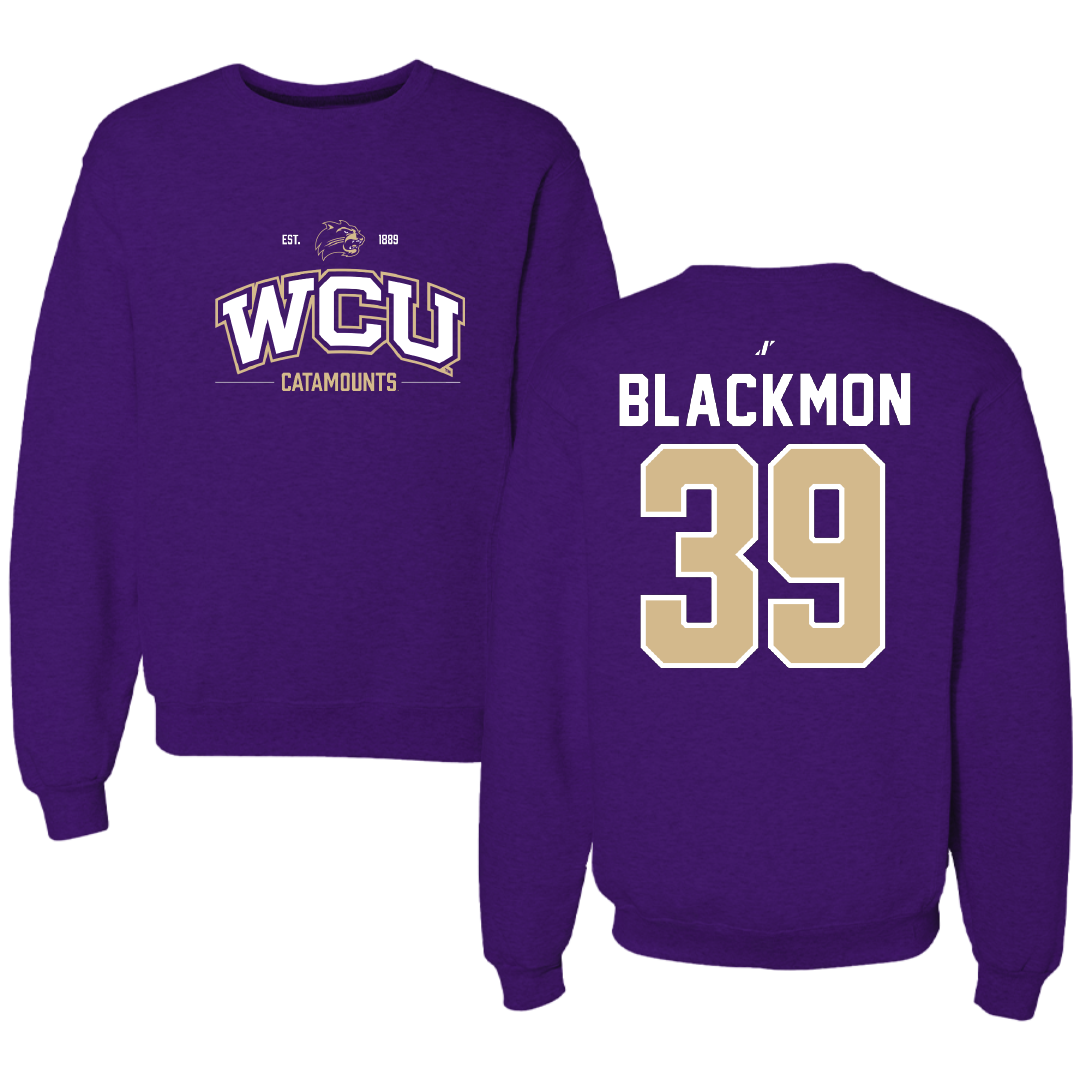 Western Carolina University Football Purple General Crewneck - #39 Brayden Blackmon