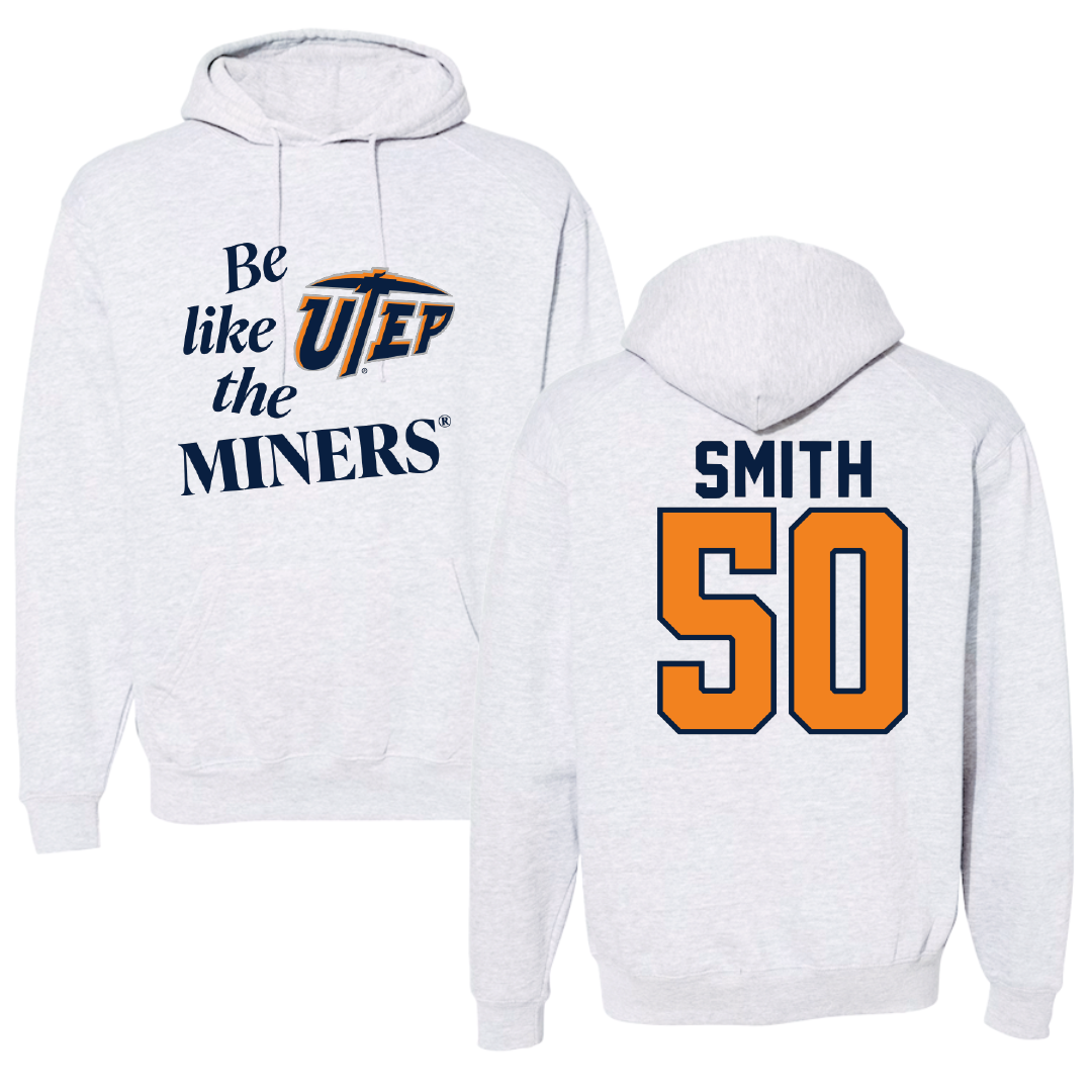 University of Texas at El Paso Football Light Gray Be Like Us Hoodie - #50 Brennan Smith