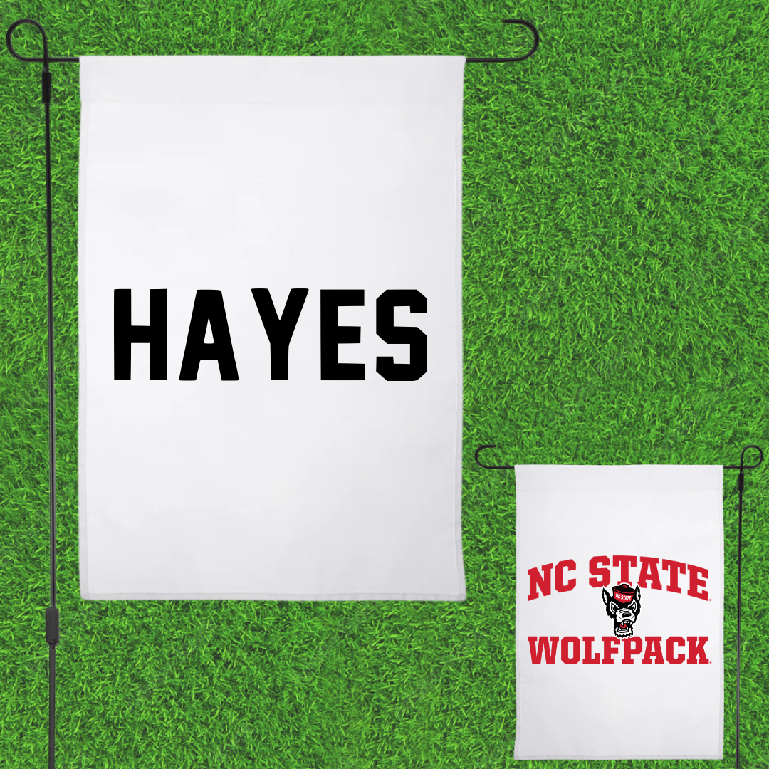 North Carolina State University Swimming & Diving White Garden Flag - Aiden Hayes