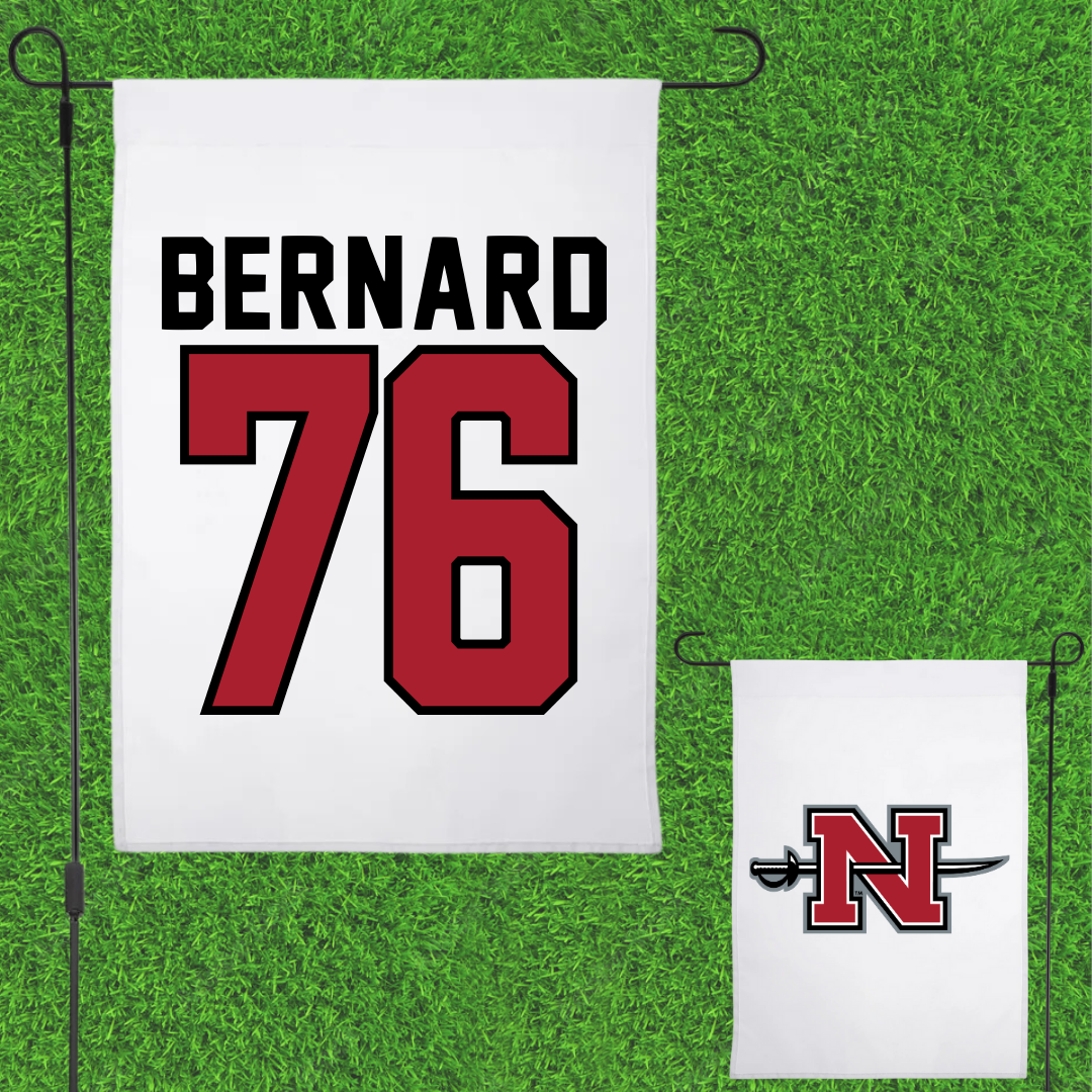 Nicholls State University Football White Garden Flag - #76 Ryan Bernard