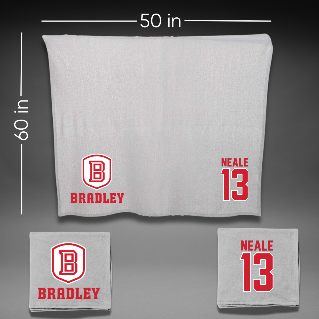 Bradley University Basketball Gray Blanket - #13 Sheyene Neale