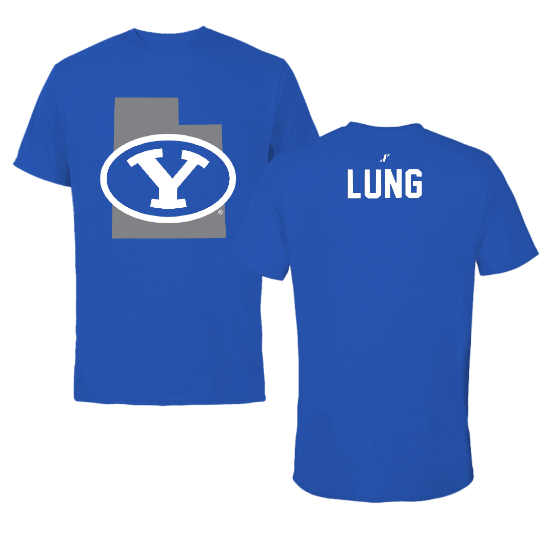 Brigham Young University Swimming & Diving Blue State Tee - Mackenzie Lung