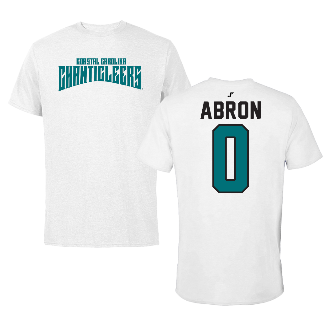 Coastal Carolina University Basketball White Classic Performance Tee - #0 Tiara Abron