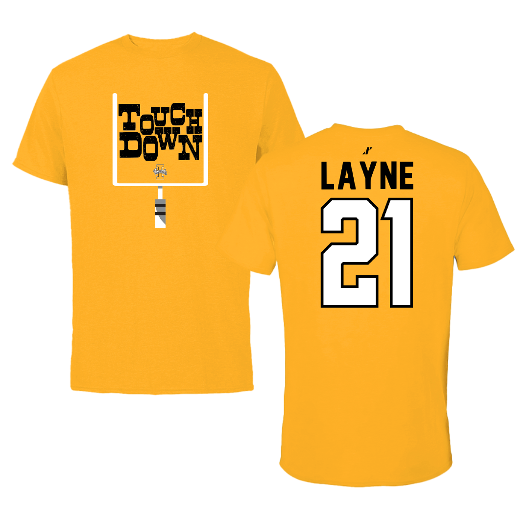 University of Idaho Football Gold Touchdown Tee - #21 Dylan Layne