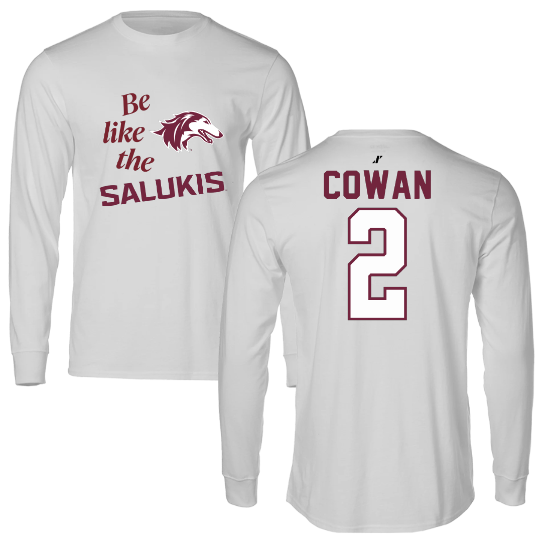 Southern Illinois University at Carbondale Football Light Gray Be Like Us Long Sleeve - #2 Devin Cowan