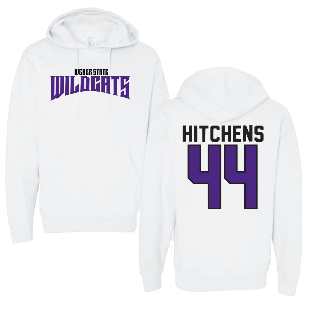 Weber State University Football White Classic Hoodie - #44 Mayson Hitchens