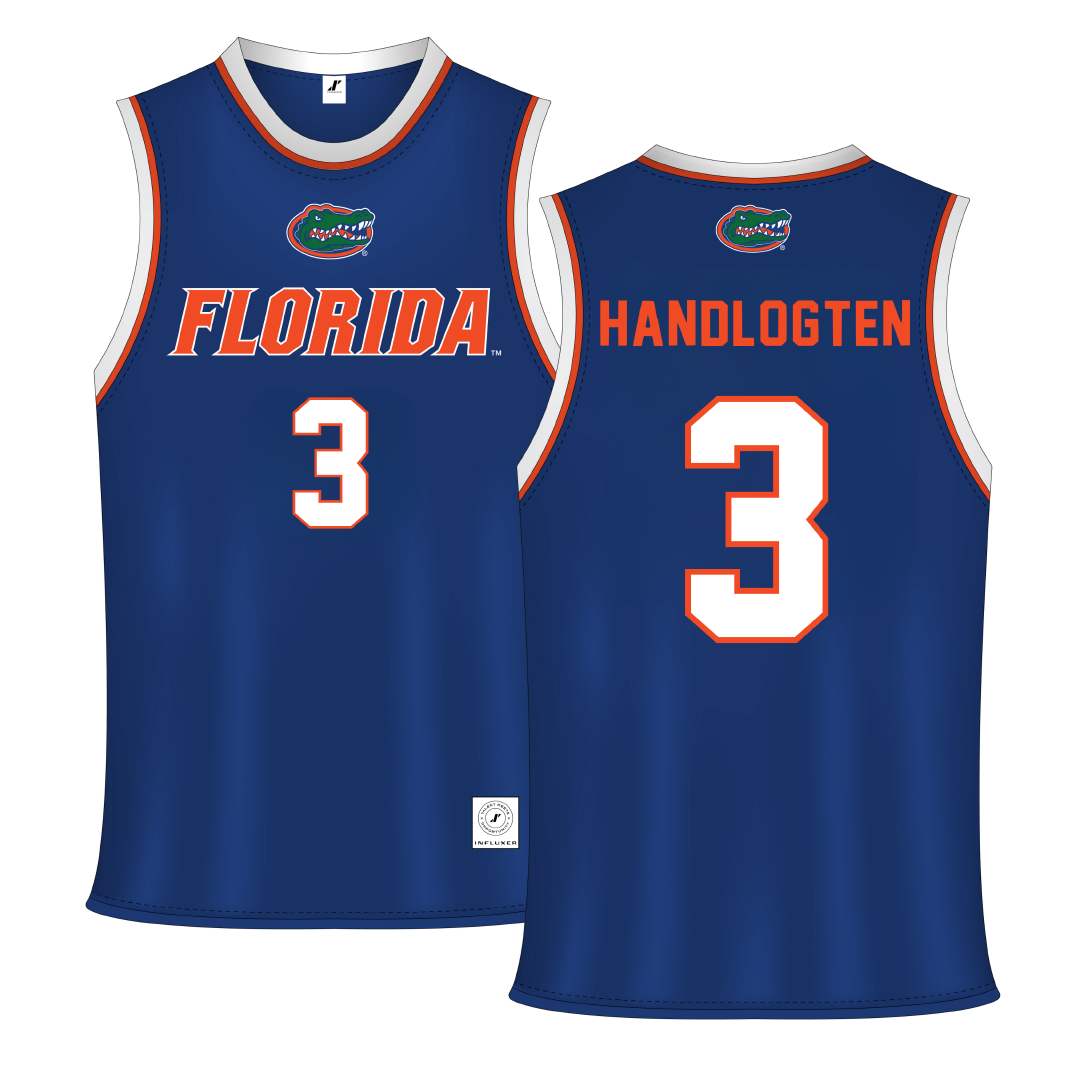University of Florida Blue Basketball Jersey - #3 Micah Handlogten