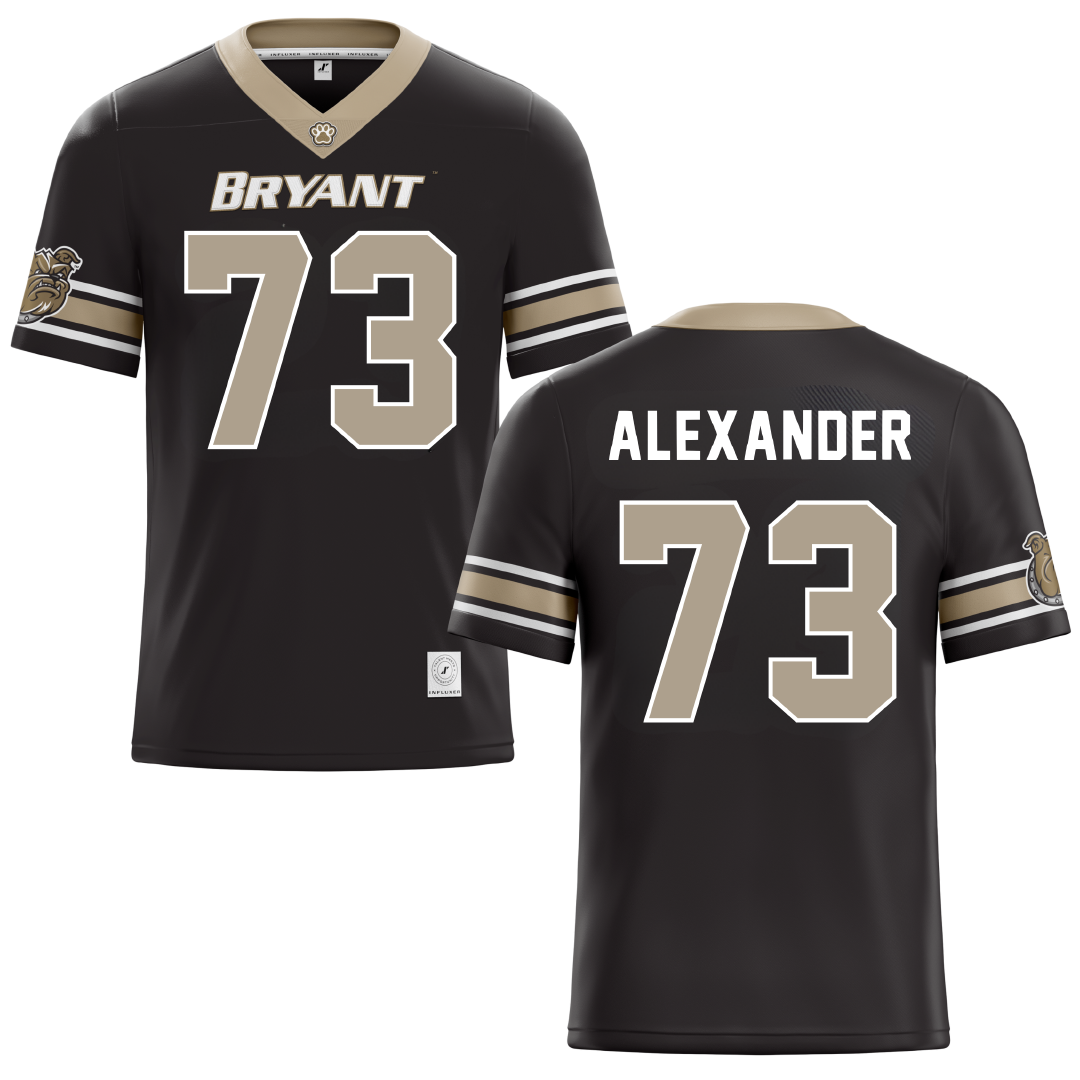 Bryant University Black Lacrosse Jersey - #73 Teagan Alexander