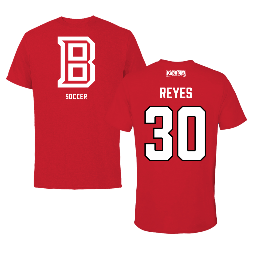 Bradley University Soccer Red Block Performance Tee - #30 Ivan Reyes