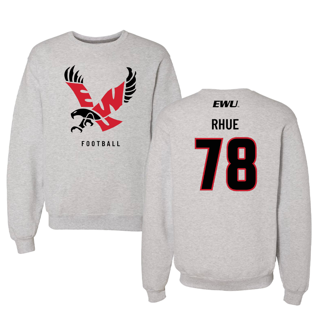 Eastern Washington University Football Gray Crewneck - #78 Gabe Rhue