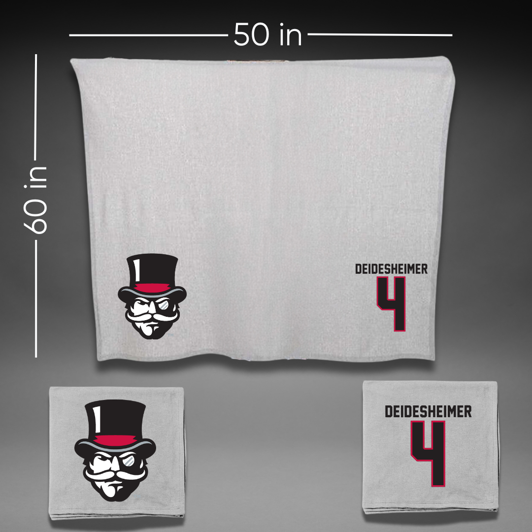 Austin Peay State University Beach Volleyball Gray Blanket - #4 Payton Deidesheimer
