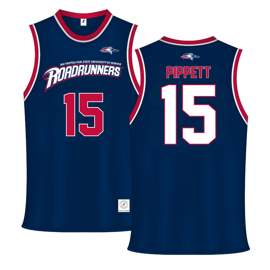 Metropolitan State University of Denver Navy Basketball Jersey - #15 Jackie Pippett