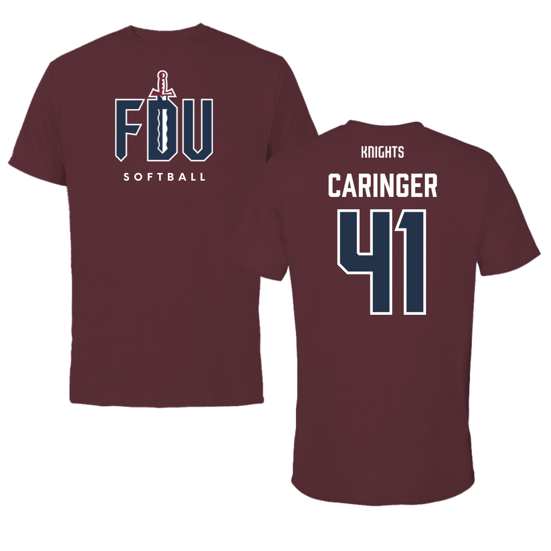 Fairleigh Dickinson University-Metropolitan Campus Softball Maroon Tee - #41 Finley Caringer