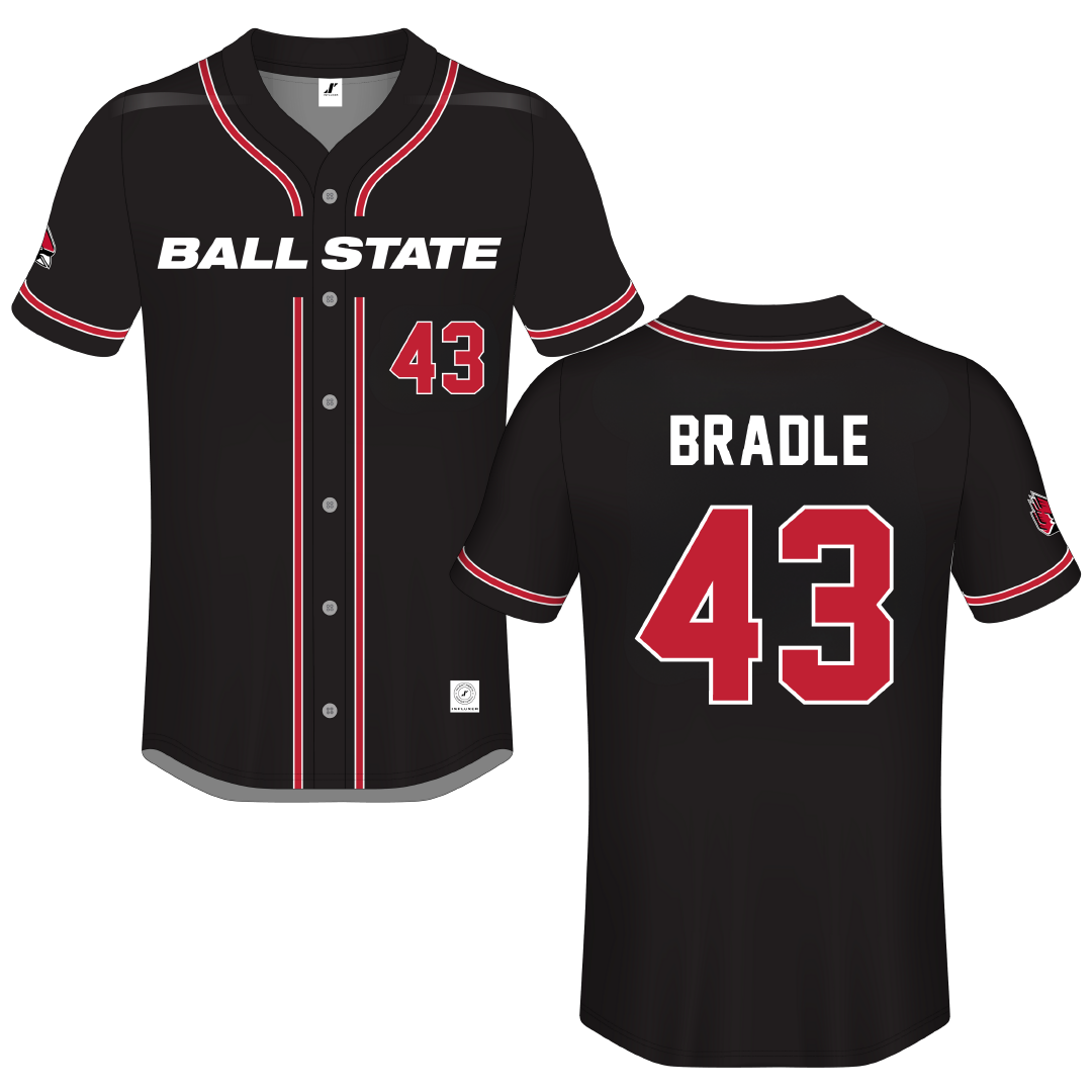 Ball State University Black Button-Down Jersey - #43 Ty Bradle