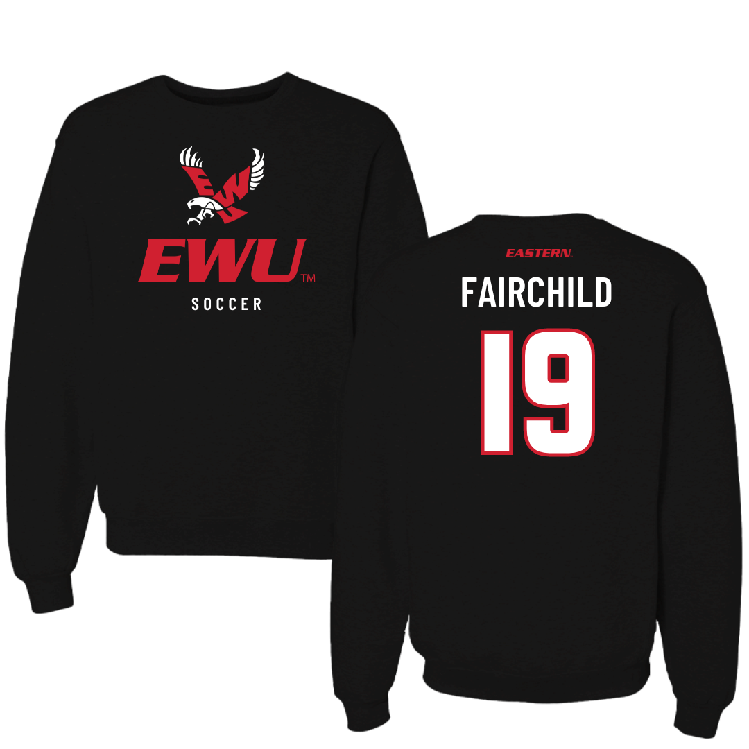 Eastern Washington University Soccer Black EWU Crewneck - #19 Chloe Fairchild
