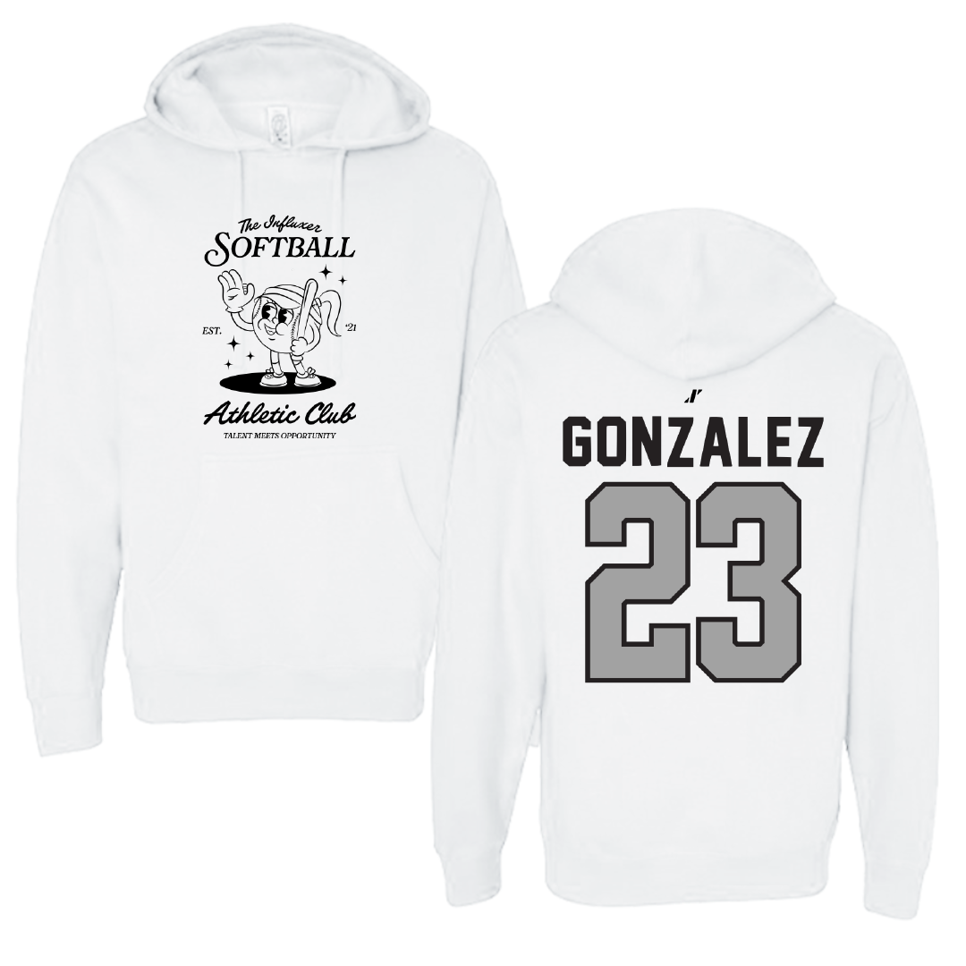 Softball White Influxer Athletic Club Hoodie - #23 Ariana Gonzalez