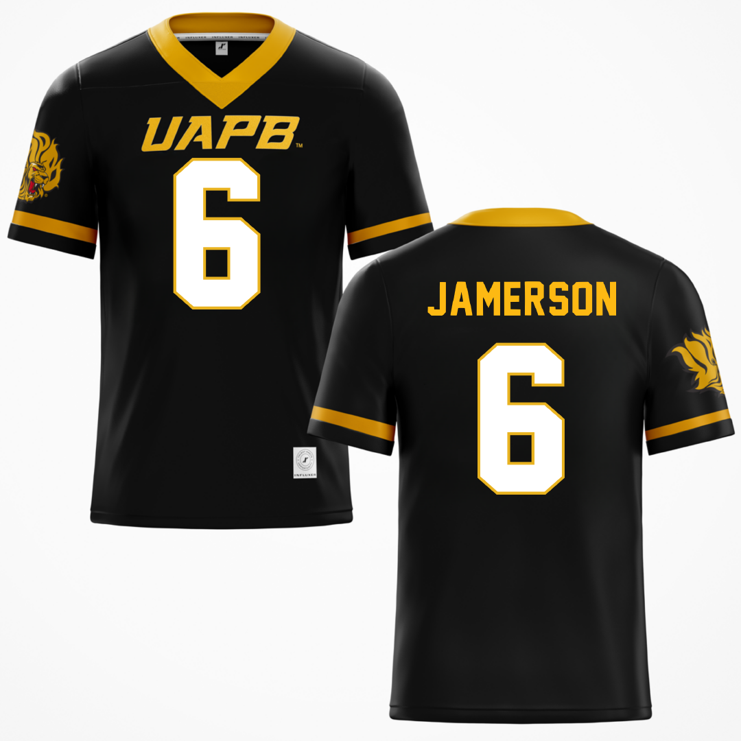 University of Arkansas-Pine Bluff Black Football Jersey - #6 Michael Jamerson
