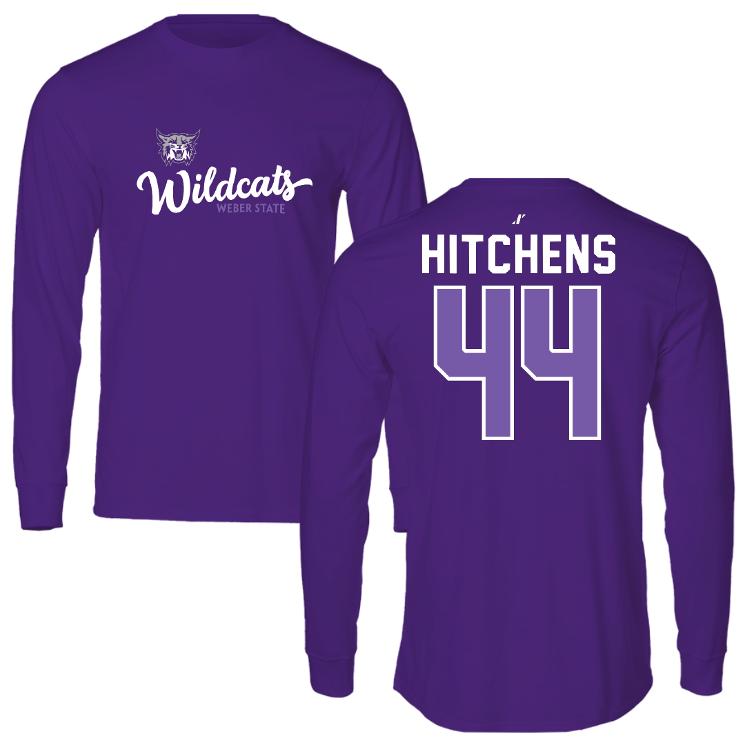Weber State University Football Purple General Performance Long Sleeve - #44 Mayson Hitchens