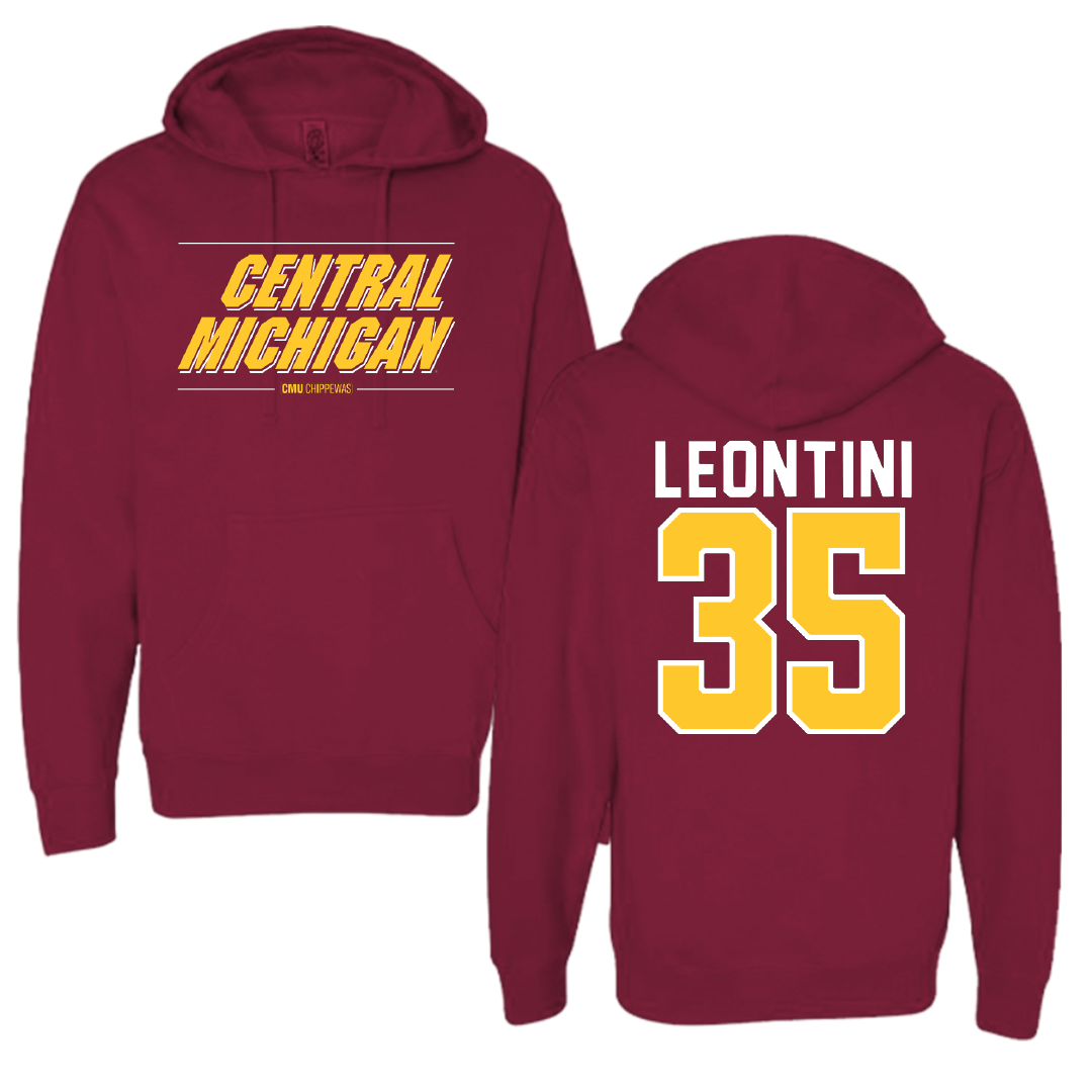 Central Michigan University Lacrosse Maroon General Hoodie - #35 Gianna Leontini