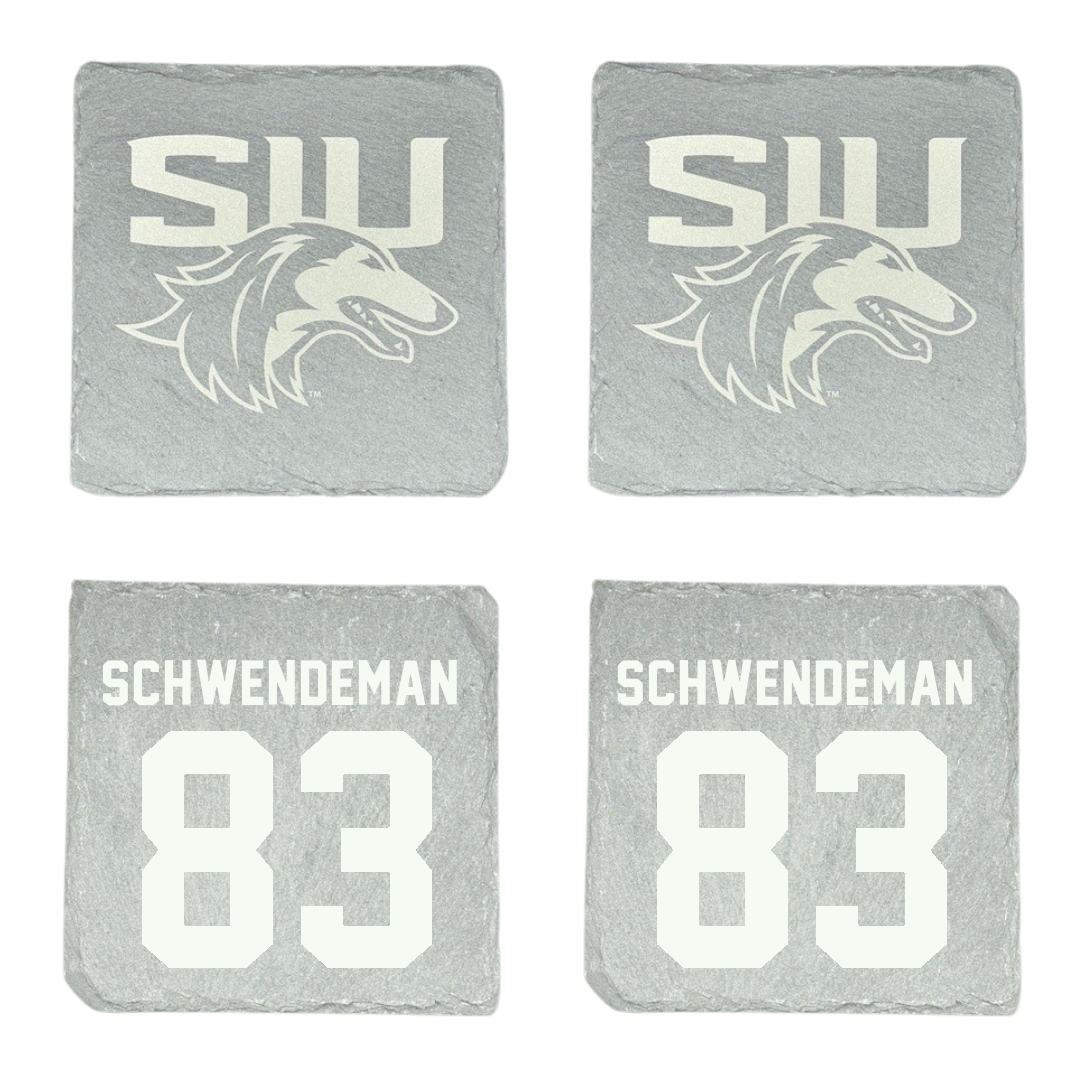 Southern Illinois University at Carbondale Football Stone Coaster (4 Pack)  - #83 Ryan Schwendeman