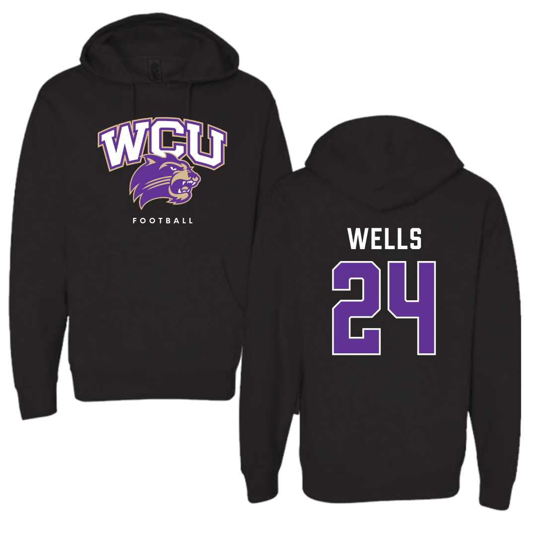 Western Carolina University Football Black Hoodie - #24 Zayveon Wells