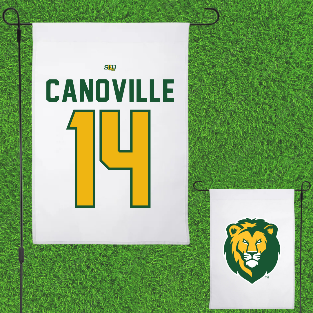 Southeastern Louisiana University Basketball White Garden Flag - #14 Dylan Canoville