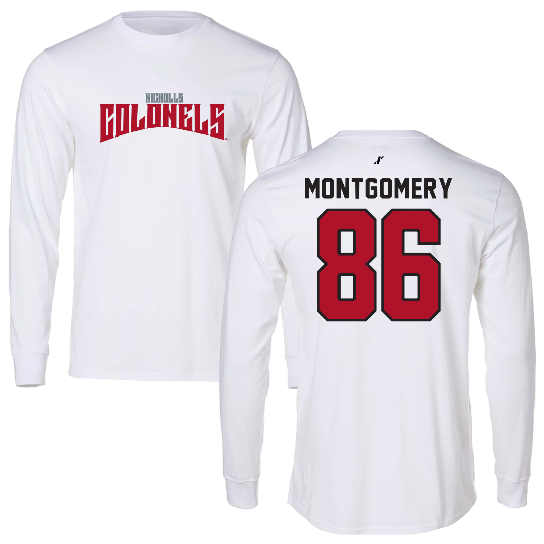 Nicholls State University Football White Classic Long Sleeve - #86 Ty Montgomery